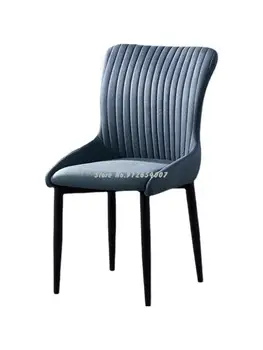 אור יוקרה הביתה נורדי האוכל משענת גב הכיסא מודרני מינימליסטי אופנה טכנולוגיה בד עור הכיסא מלון ומתן