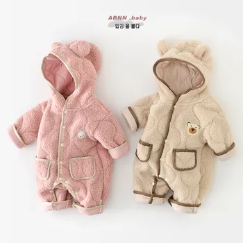 בייבי Romper היילוד דוב רקום בנים ובנות התינוק בגדי החורף