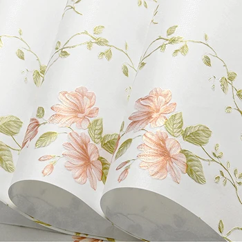 בסגנון נורדי 3d פרח טפט עבור עיצוב חדר השינה של ציור אירופאי גפן פרחים עלים רקעים רול הקיר בסלון נייר
