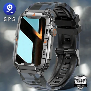 גברים שעון חכם עבור אנדרואיד IOS כושר שעונים Ip68, עמיד למים צבאי בריא לפקח AI קול Bluetooth שיחה Smartwatch 2023