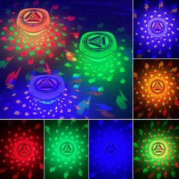 דגים מקרן LED האור מתחת למים 4 צבעים מופעל באמצעות סוללה עמיד למים בריכת שחייה המנורה לילדים לשחק באמבטיה
