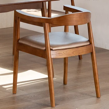 היד לנוח עץ קלאסי האוכל הכיסא Luxery עור סלון כסאות מטבח יהירות עיצוב שזלונג ריהוט לבתי מלון