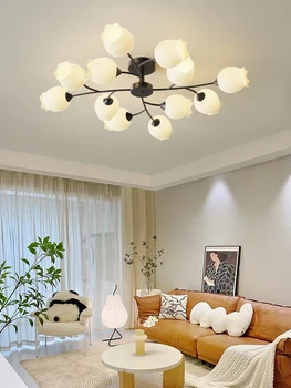 הסלון המנורה צרפתית הצבעוני יוקרה מנורת תקרה מודרני מינימליסטי אווירה קרם הרוח, השינה בחדר נברשת