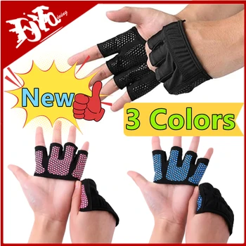 חדש 3 צבע מכון כושר כפפות חצי אצבע גברים נשים Crossfit אימון כפפת כוח, הרמת משקולות, פיתוח גוף, יד מגן
