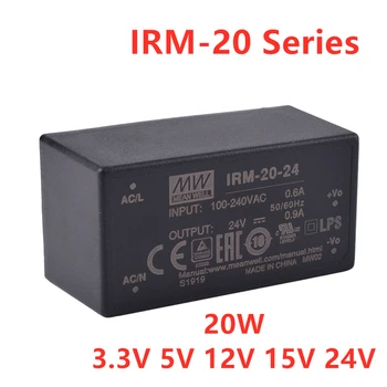 טוב IRM-20 סדרה 20W אנקפסולציה AC-DC PCB מודול סוג אספקת חשמל 3.3 V, 5V 12V 15V 24V