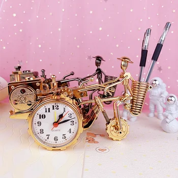 טרקטור דגם שעון מעורר מחזיק עט יצירתי רטרו שעון שעון מעורר קישוט ילדים מתנה שעון מעורר