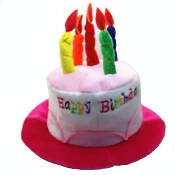 יום הולדת שמח עוגה כובע מקסים קטיפה כובע המסיבה הרך יום הולדת כובע יוניסקס למבוגרים מסיבת חידוש קישוטים