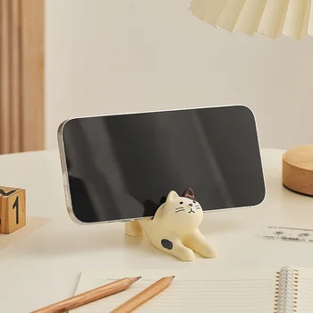 יפן סגנון משקפיים טלפון נייד מחזיק כלי כתיבה שולחן העבודה חתול קישוט אספנות עיצוב הבית שרף מלאכה קישוטים מתנות