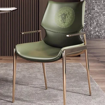 מודרני כיסאות בחדר האוכל הנורדי מתכת ירוק זית נייד עיצוב הכורסה יוקרה בסלון Silla Comedor רהיטים MQ50CY