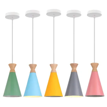 מודרני נורדי אורות תליון פשוט מנורות ססגוניות מינימליסטי תלויות מנורות E27 אדיסון את הנורה על האוכל חדר שינה עיצוב הבית