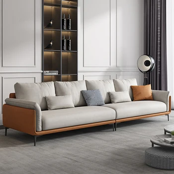 מודרנית מרגיעה ספה כורסה חתך עצלן עץ יוקרתי ספה ישרה רכה Divano לאטו איטלקי סט הרהיטים בסלון