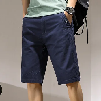 מזדמנים מכנסיים קצרים לגברים קיץ מוצק צבע מכנסי ברמודה קצרים לגברים בגדי אופנה שטוח הקדמי קל משקל קלאסי מתאים קצרים.