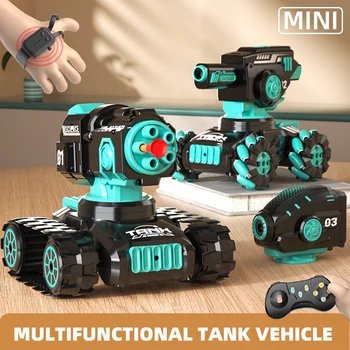 מיני 4WD Off-Road כל השטח Rc טנק ריסוס ערפל שיורה ילדים 6+ דגם שלט רחוק לרכב צעצועים נשמע לילדים מתנה