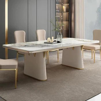 מינימליסטי חדר האוכל ערכות חדשניות לבן הביתה רהיטים 2m זמן מלבן שולחן המטבח Muebles Hogar