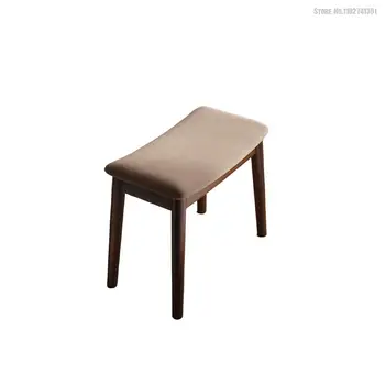 מעוקל אוכף כיסא שולחן איפור צואה מודרני פשטות Rubberwood מסגרת יציב ועמיד גבוהה אלסטי ספוג מילוי