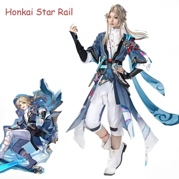 משחק אנימה Honkai:כוכב רכבת תחפושות קוספליי Yanqing תלבושות מדהימה נאה הפאה חליפה לגברים מסיבת Karneval ליל כל הקדושים סט מלא