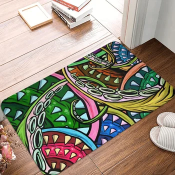 נהדר קת ' ולהו נהדר הישנים שירותים החלקה לשטיח Kolorful הקראקן השינה מחצלת דלת הכניסה שטיחון רצפה עיצוב השטיח