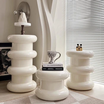 נורדי איפור צואה חדר שינה מטבח עגול שחור מינימליסטי פנאי שולחן צד מודרני לבן חמוד Tabouret הרהיטים בסלון