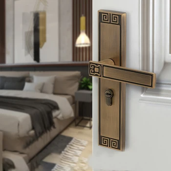 סגנון אירופאי לבן שנהב דלת חדר השינה מנעול מודרני עץ פשוט לנעול את הדלת השקט הפנימי נעילת צבע חום לנעול את הדלת חומרה