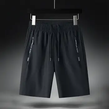 קרח משי מכנסיים גברים של מכנסיים קצרים בקיץ דק רבע מכנסיים רופפים גודל ייבוש מהיר מכנסיים זמין בצבע שחור ואפור